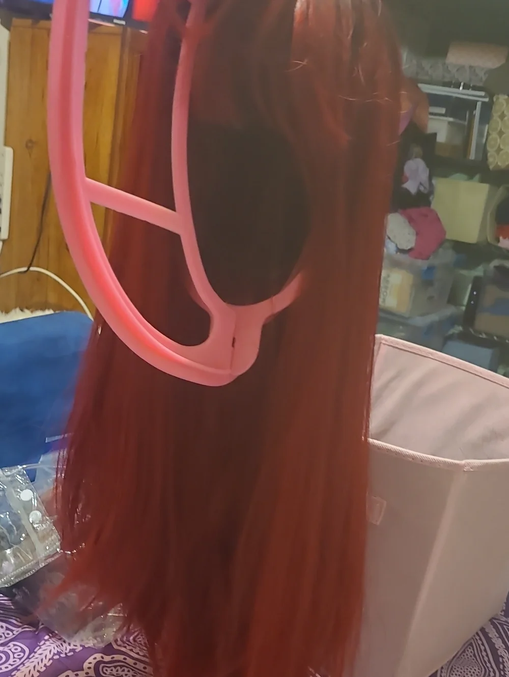 Red Long Straight Women's Wig - Unbranded